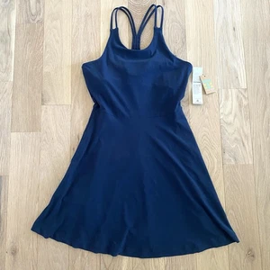 Title Nine Shelf Bra Sleeveless Knit Athletic Dress Size Small Navy Blue New - Picture 1 of 10