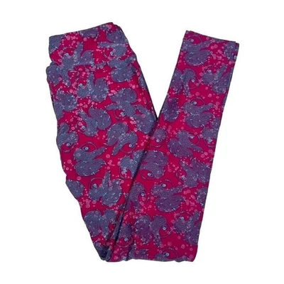 Leggings LuLaRoe magenta rosa roxo azul beta peixinho dourado bolhas de peixe tamanho único sistema operacional - Imagem 1 de 4