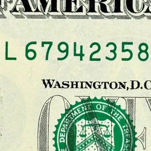 True Scattered Ladder 2-9 Full Complete Eight Digit Dollar Fancy Serial Number - Bild 1 von 6