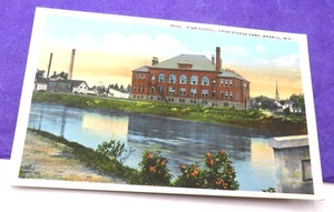 3606 High School From Stange Park in Merrill WI Postcard - R-26016  E A Bishop - Picture 1 of 7