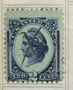 US Stamp SC R152 2c Liberty Internal Revenue Hand Cancel on Bank Check 1887 - Picture 1 of 2