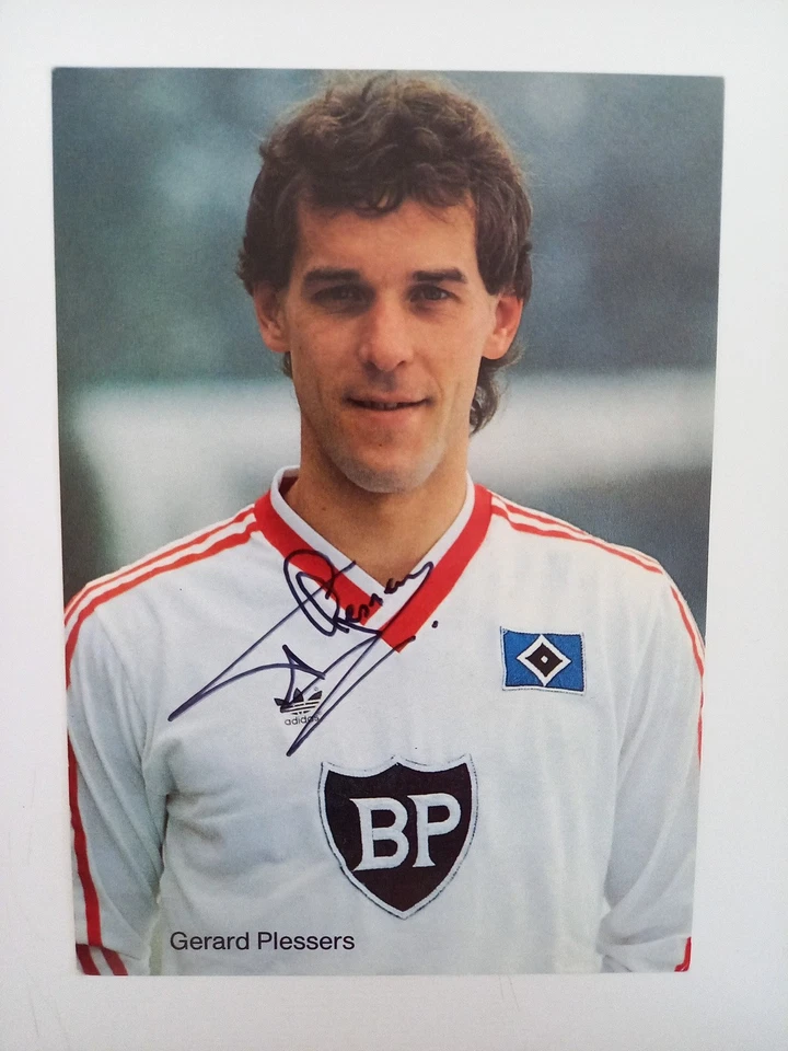 Gerard Plessers - Fußball HSV  - original Autogramm - ca. 15x10cm - Autogrammkar - Bild 1 von 1