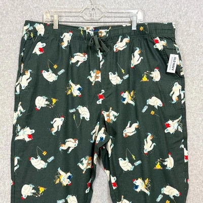 Old Navy Yeti отвратительный снеговик печать фланели пижамы брюки размер XXL кемпинг - Изображение 1 из 4