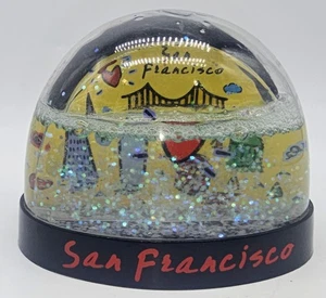 San Francisco Glitzer Schneekugel Souvenir - SF City Skyline, Brücke, Trolley - Bild 1 von 6