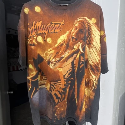 VTG 1995 Ted Nugent Spirit of the Wild Tour All Over Print Shirt XL Winterland - Image 1 of 4