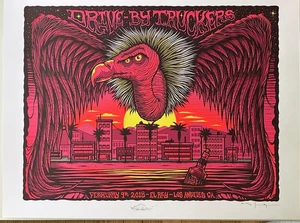 Drive by Truckers Los Angeles 2018 S & #'d de Jim Mazza DOODLED - Imagen 1 de 1