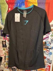 Gymshark Onyx V1 T-Shirt Schwarz/Blau Medium Kurzarm - Bild 1 von 8