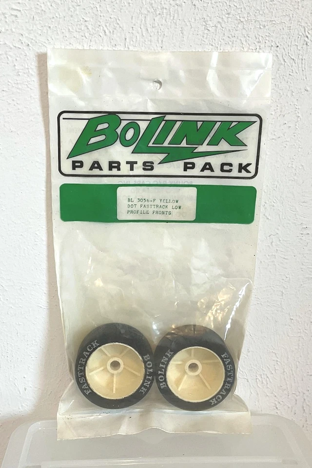 Vintage Bolink BL 3056-F Yellow Dot Fasttrack Low Profile Fronts RC Car Tires - Image 1 of 4