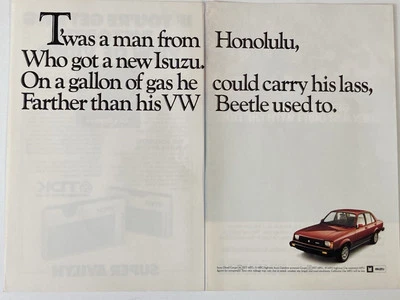 1982 Isuzu I-Mark Diesel Coupe Two Page Print Ad - Image 1 of 3