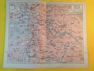 1905 Berlim Alemanha Vintage Mapa Geográfico Original 11,5 X 9,5" C21 - Imagem 1 de 3