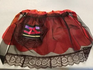 Handmade Set of Wasit High Aprons in Black and Red - Picture 1 of 7