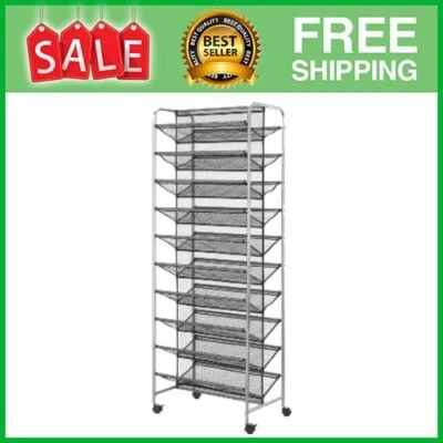 Zapatero rodante Mainstays 10 niveles 60 de metal y malla metal duradero de 2 lados Foto 1 de 4