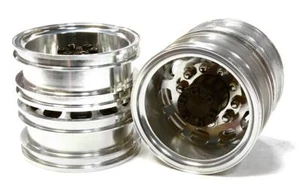 Machined Alloy T5 Rear Dually Wheel (2) for Tamiya 1/14 Scale Tractor Trucks - Picture 1 of 1