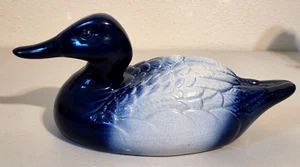 Vintage Porcelain Ceramic Blue and White DUCK Decorative Figure 12" - Picture 1 of 5