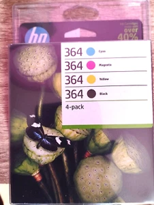 LOT 4 CARTOUCHES Original HP 364 NOIR ET COULEUR NeuVE Scellé expiré 2025 - Photo 1/2