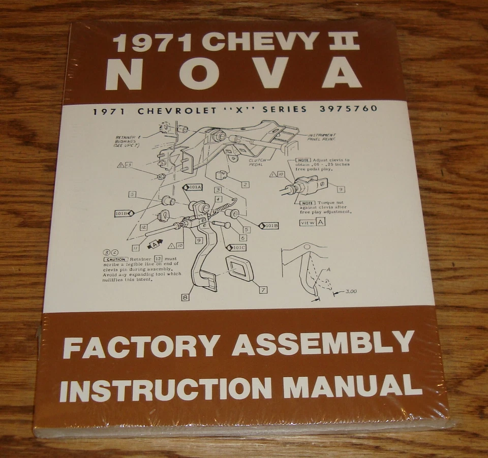 1971 Chevrolet Chevy II Nova Factory Assembly Instruction Manual 71 - Image 1 of 1