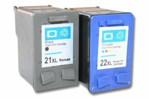 CARTUCCE HP 21XL + HP 22XL RIGENERATE PER HP HP F370 D1360 F2180 PSC 1402 C9352A - Imagen 1 de 3