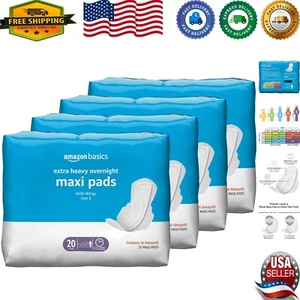 Dri-Fit Maxi Pads with Flexi-Wings, Unscented Overnight Absorbency, 80 Count - Picture 1 of 10