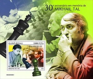 CHESS Grandmaster MIKHAIL TAL Games/Sport 1v-Stamp Sheet #150 2022 Guinea-Bissau - Picture 1 of 1