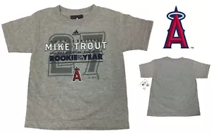 Rare Mike Trout Rookie of the Year Tee MLB 2012 Los Angeles Angels T Shirt Youth - Picture 1 of 4