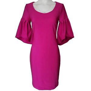 Belle Badgley Mischka size 2 Pink Bell Sleeve Dress NEW