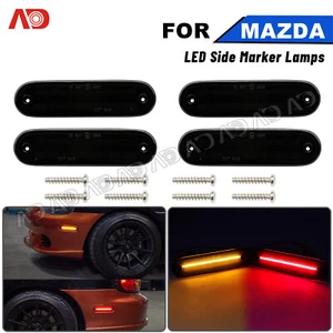 For Mazda Miata MX-5 1990-2005 LED Side Marker Light Front Rear Smoked Lens 4PCS - Picture 1 of 9