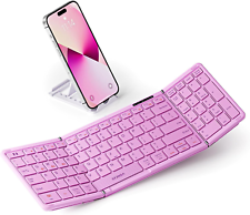 seenda 可折叠蓝牙键盘 适合旅行,便携式 紫色 & 粉红色 