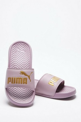 PUMA POPCAT SLIDES SLIDERS VIOLA PALLIDO (SAMBUCO) TAGLIA 5 NUOVO CON SCATOLA
