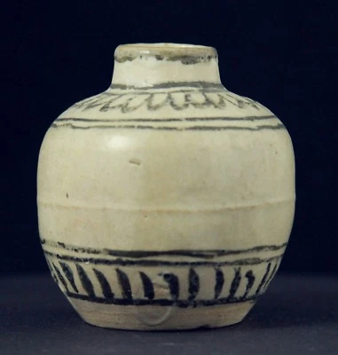 antigo frasco de cerâmica pequeno 14º 15º C, Sawankhalok Siam Tailândia, cerâmica asiática - Imagem 1 de 3