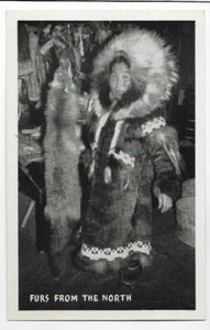 B&W VIEW,AK,ALASKA NATIVE SHOWING FURS FROM THE NORTH - Picture 1 of 1