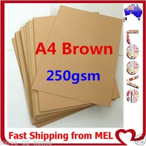 100x A4 250GSM Brown Kraft Paper Sheet Recycled Natural Wedding Invitation - Picture 1 of 1