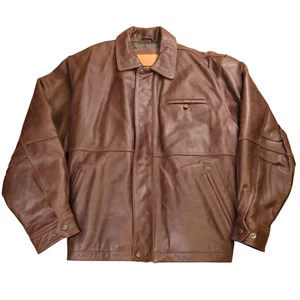 Timberland Weathergear Genuine Cowhide Leather Jacket Mens Small Full Zip Collar - Picture 1 of 12