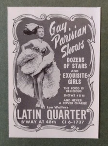 1949 Lou Walters Latin Quarter Advertisement New York City - Picture 1 of 1
