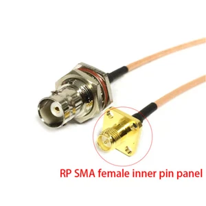 BNC female to RP SMA jack panel mount pigtail cable RG316 15cm 6"for CCTV radio - Picture 1 of 4