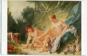 EROTIK-Künstler-AK Fr. Boucher, "Diana nach dem Bade" Frauen nackt, Hunde 10er - Bild 1 von 1