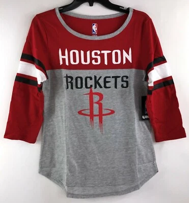 Camisa raglán manga 3/4 de los Houston Rockets talla mediana Unk para mujer nueva con etiquetas Foto 1 de 4