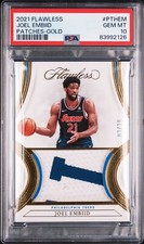 2021-22 Flawless Joel Embiid Gold /10 Jersey Patch 💎GAME WORN, PSA 10 POP 1💎