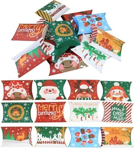 48Pcs Pack Christmas Mini Pillow Gift Favour Boxes For Small Accessories Sweets - Picture 1 of 7