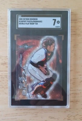 2000 Skybox Dominion Double Play Warp Tek Mike Piazza Ivan Rodriguez #10DPWT  - Image 1 of 2