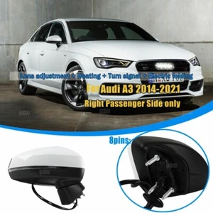 Rear View Mirror Assembly For Audi A3 2014-20 8Pins White Passenger Side Mirror - Picture 1 of 5