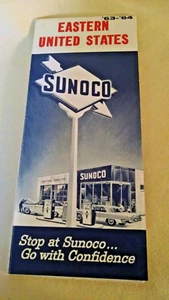 SUNOCO MAP EASTERN UNITED STATES H M GOUSHA LITHO USA 1963 1964 FOLDING A-63. - Picture 1 of 7