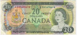 Canada 1969 $20 Twenty Dollar Replacement *EA 1674616 Beattie - Rasminsky - Picture 1 of 2