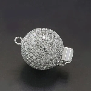 Brillant-Schließe 3.50ct für Perlen-Kette - Kugel -Schließe 18K/750 Weißgold NEU - Bild 1 von 3