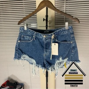Forever 21 Denim Jean Distresse Shorts Mid-Rise Size 30 WOMENS NWT SKU #29 - Picture 1 of 7