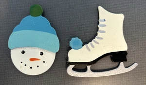 2 Metal Winter Winter Magnets - Picture 1 of 4