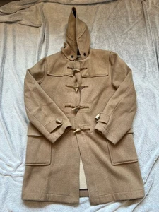 Gloverall Duffle Coat Men’s Size 44 Beige Wool Hooded Horn Toggle England - Picture 1 of 14