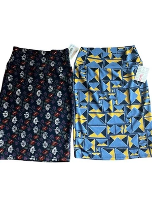 Lote De 2 Nuevos Lularoe Calce Recto Cassie Pequeño Multicolor Floral Nuevo Con Etiquetas Foto 1 de 4