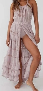 NWT Free People Dolly Bodysuit Crochet Tiered Button Silverberry Med Cottagecore - Picture 1 of 8