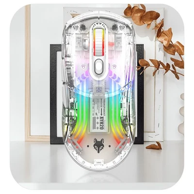 RGB Mechanical Mouse Configure Lighting Transparent Three-Mode Wireless Mouse - Image 1 of 4