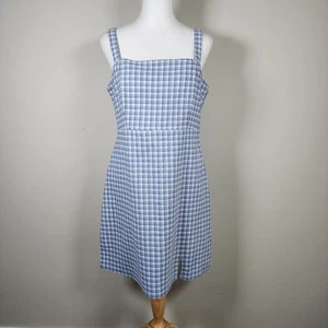 Hollister Gingham Dress Womens Large Y2K Plaid Mini Farmhouse Cottage Coquette - Picture 1 of 16